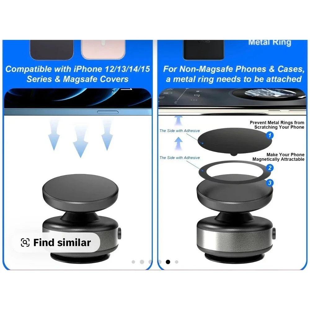 Universal Magnetic Car‎ Phone Mount Holder USB Charging 360 Rotation